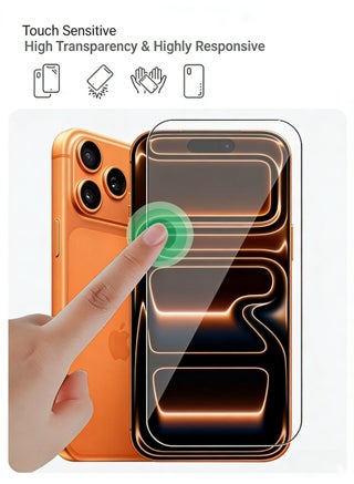 عبوة من قطعتين من واقي شاشة زجاجي مقوى لهاتف Apple iPhone 17 Pro Max [شفافية عالية، لمسة دقيقة، مقاوم للانفجار، حواف منحنية ناعمة، صلابة 9H] - view 4